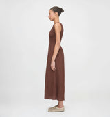 The Cosima Nap Dress - Chocolate Tonal Seersucker