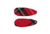Winter Check Small Covered Snap Clip Set