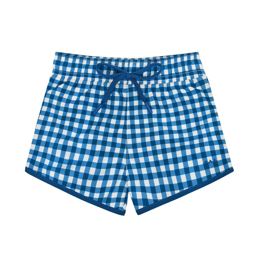 boys navy picnic gingham boardie
