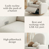 Babyletto Nami Electronic Recliner and Swivel Glider Recliner with USB port