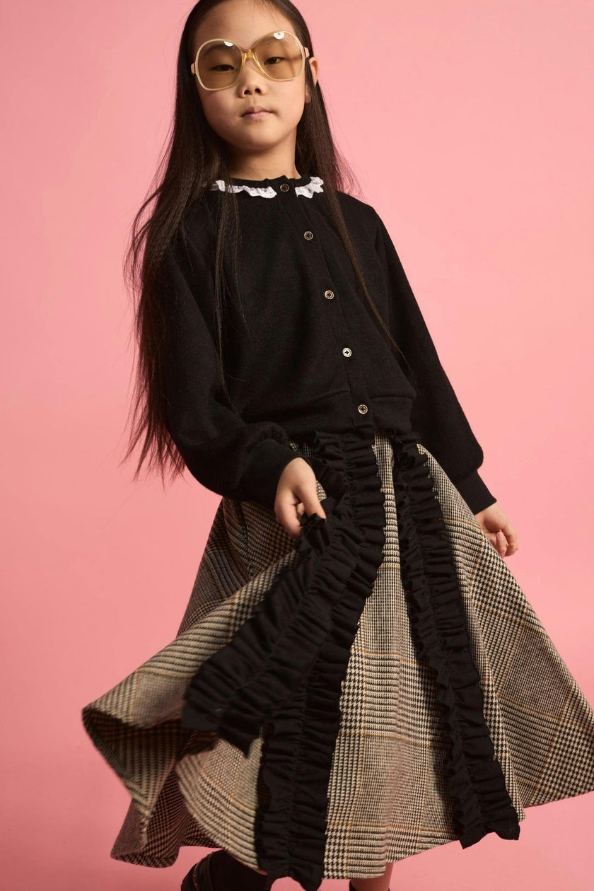 Knit Lace Cardigan Black