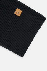 Baby Ribbed Knit Neckwarmer Black