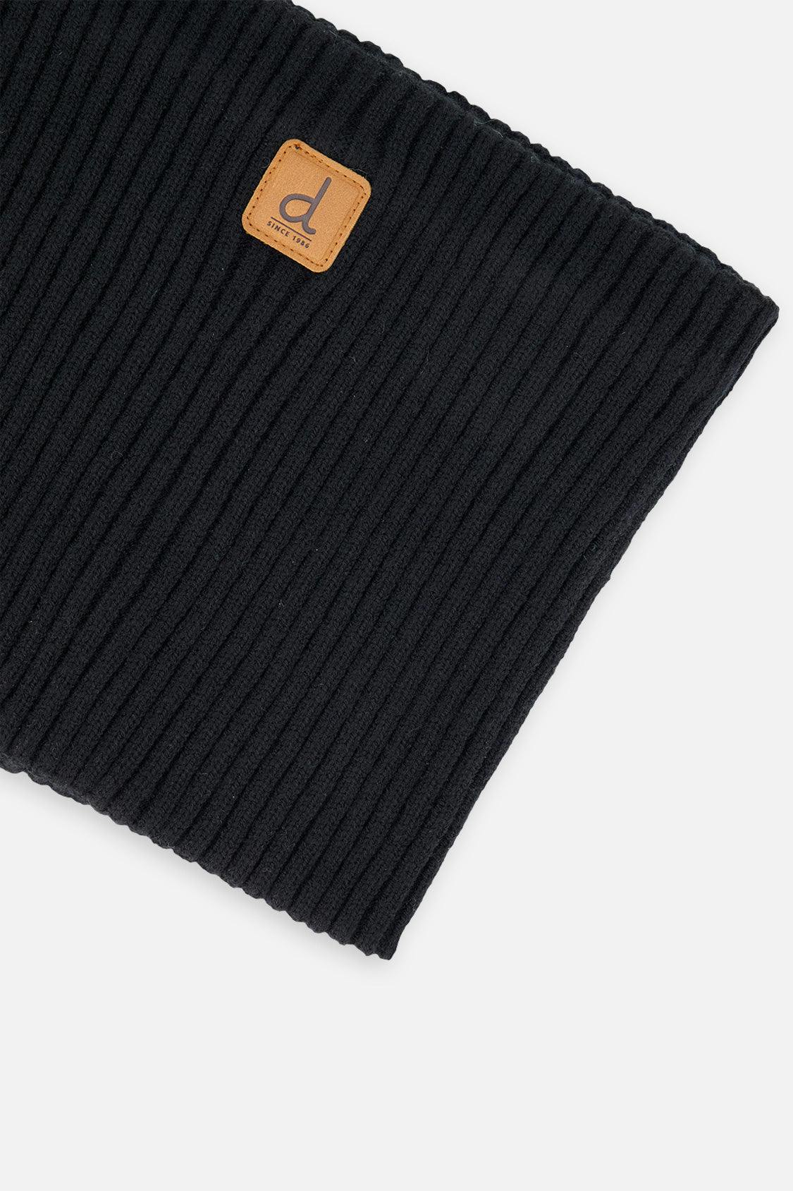 Baby Ribbed Knit Neckwarmer Black
