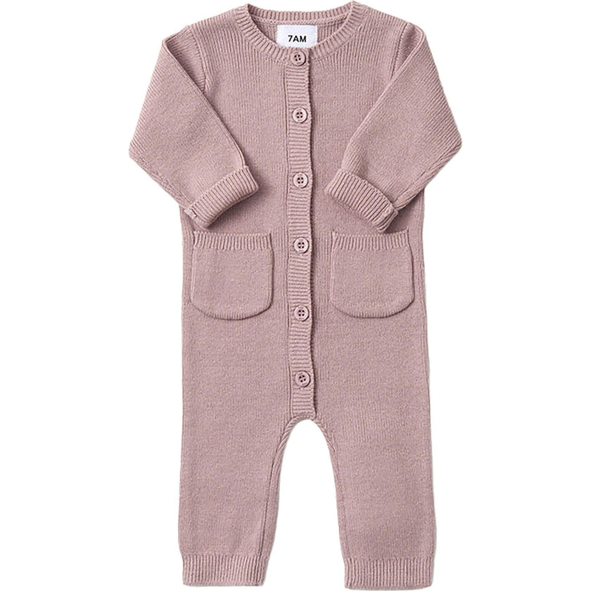 Chunky Ribbed Knit Round Neck Long Sleeve Fitted Romper