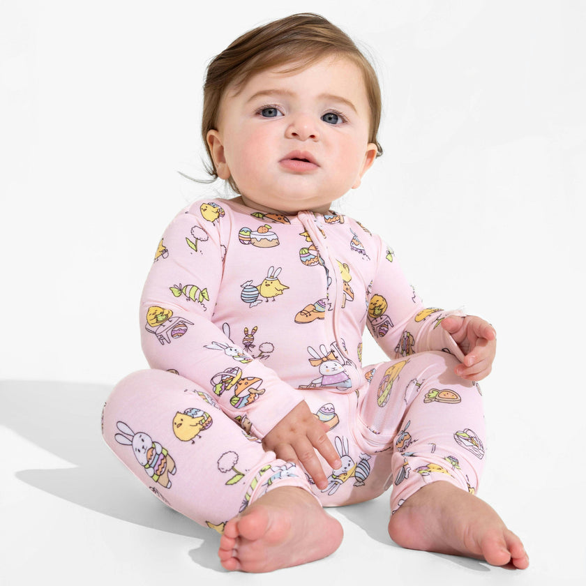 Easter Pink Bamboo Convertible Footie