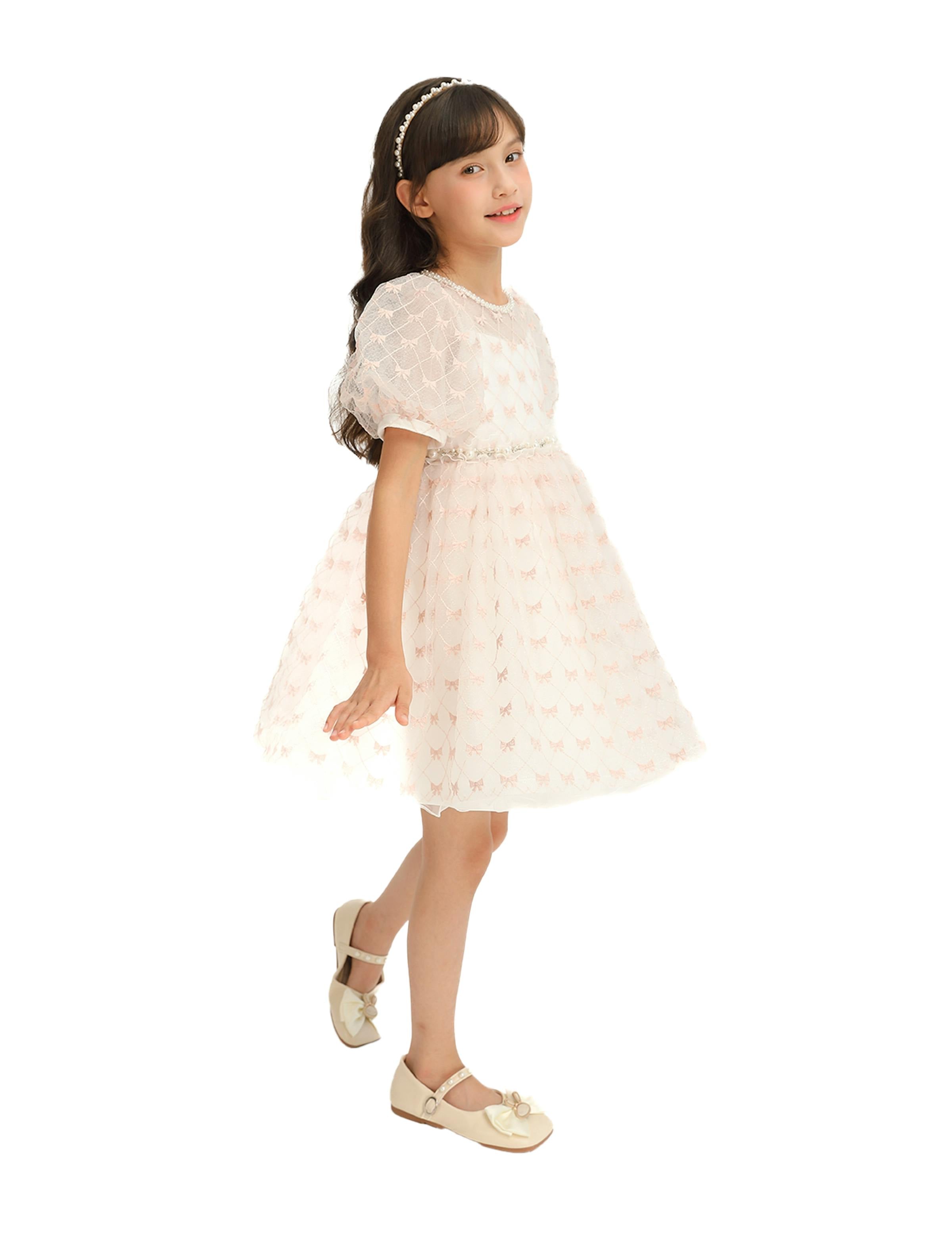 Ivory Pink Accented Tulle Fontana Dress