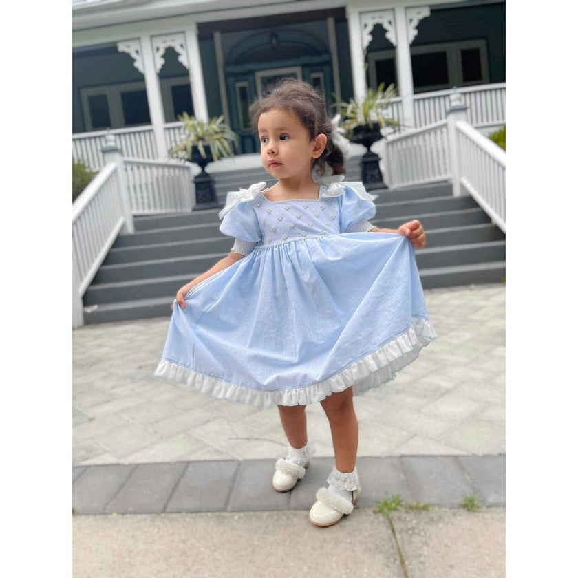 Charlotte Baby Blue Linen Dress
