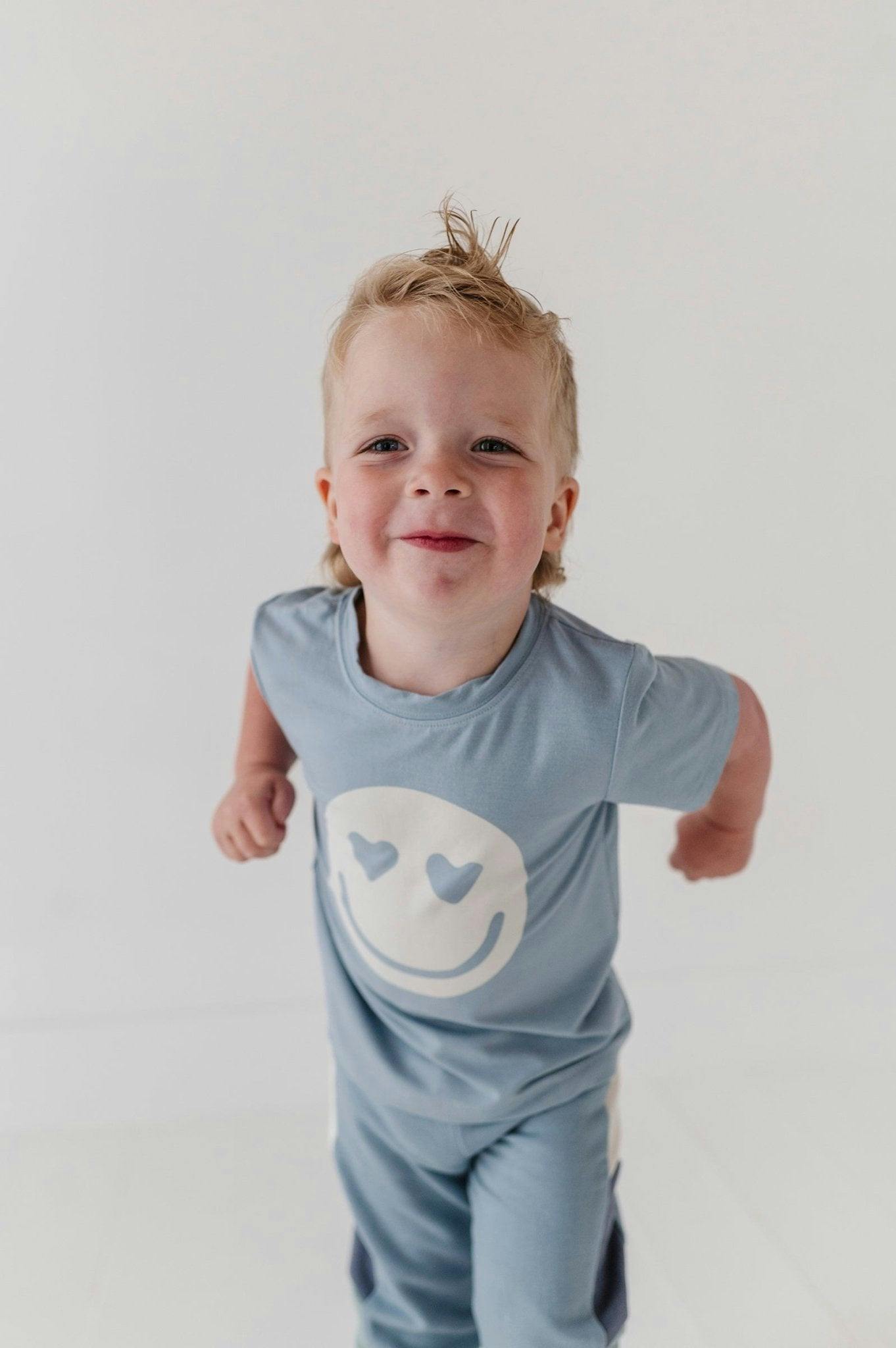 Boy's Short Sleeve Tee Heart Eyes Smile Face