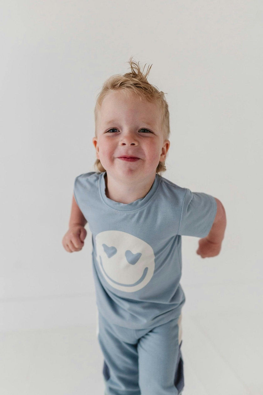 Boys Short Sleeve Tee in Heart Eyes Smile Face