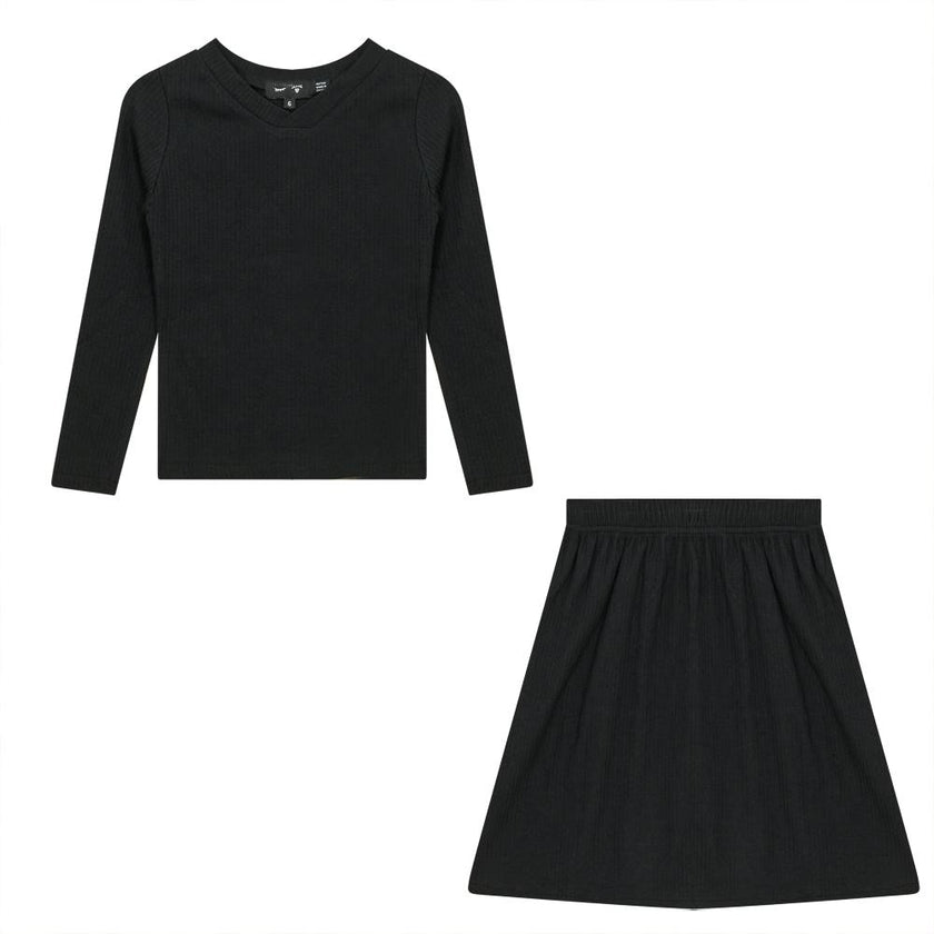 Rib V-Neck 2PC Set