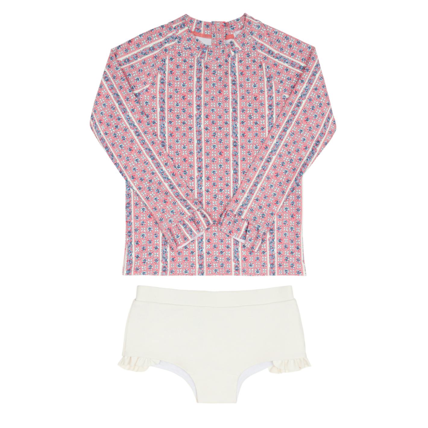 girls rosa vine rashguard set