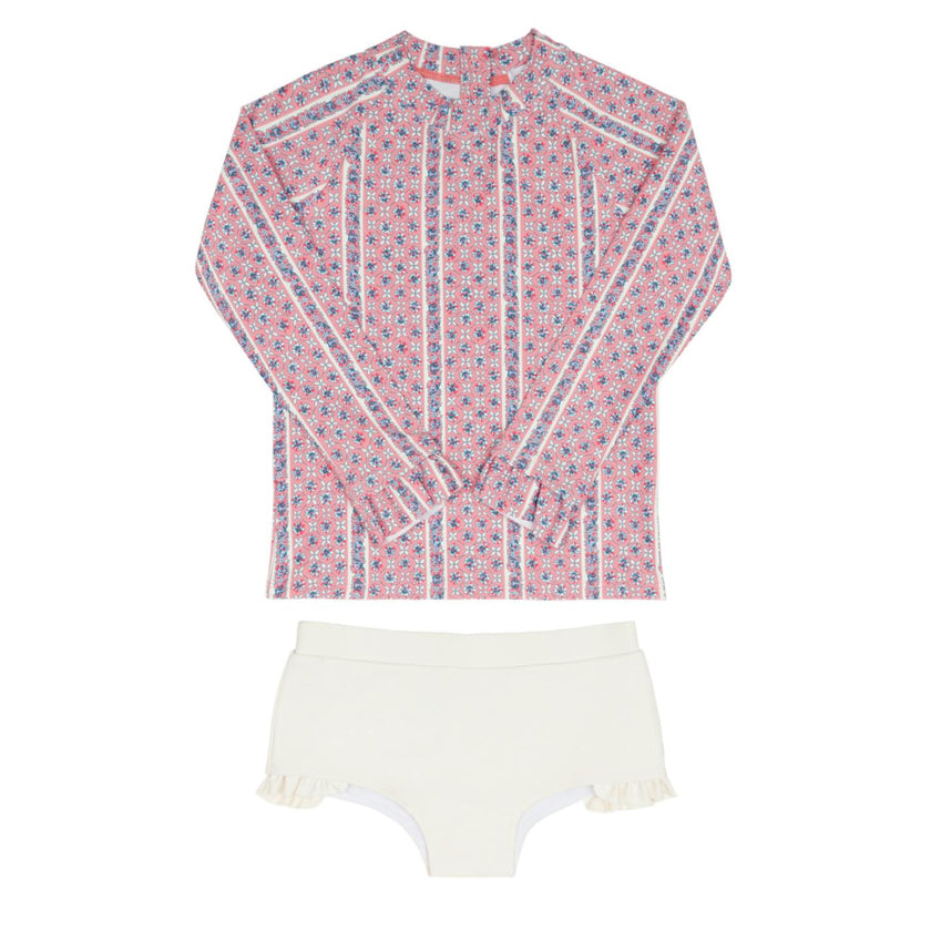girls rosa vine rashguard set
