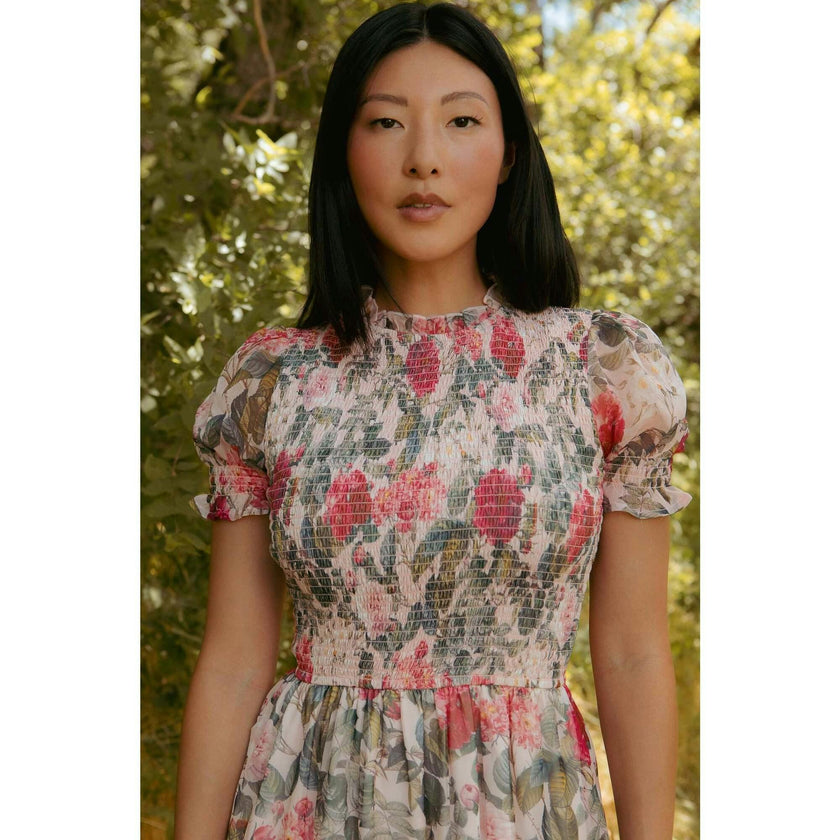 Cordelia Dress in Pink Bloom