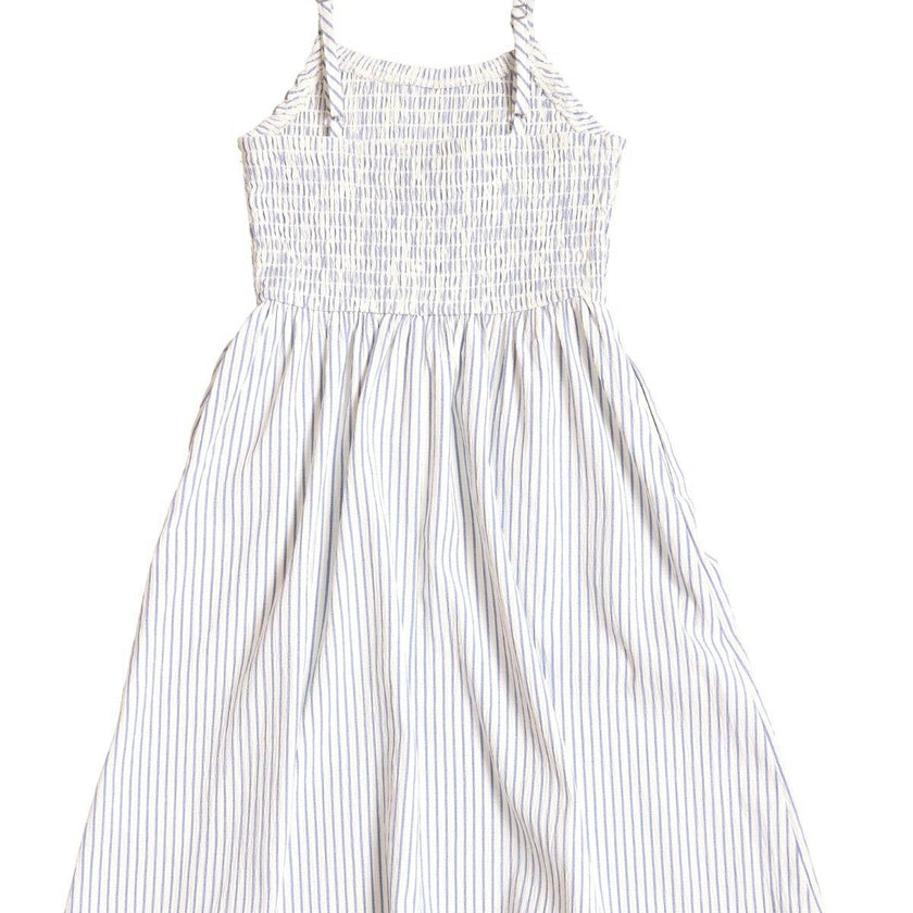 Mini Maxwell Dress in Blue & White Pinstripe