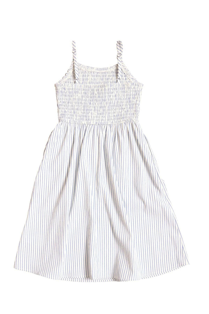 Mini Maxwell Dress in Blue & White Pinstripe