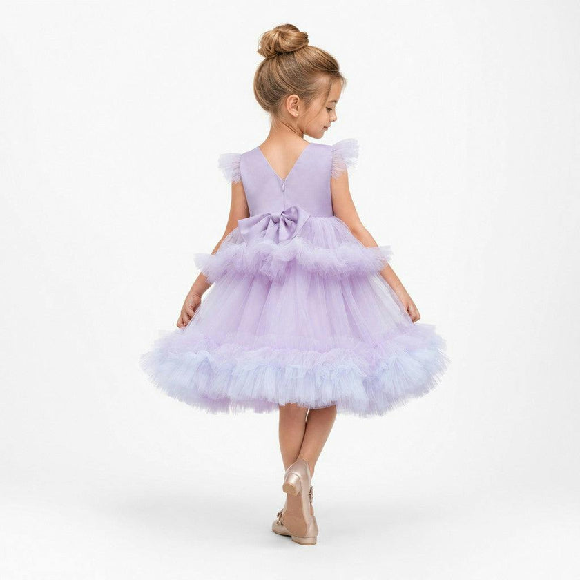 Lilac Fairy Twirl Sequin Tulle Birthday Dress for Girls
