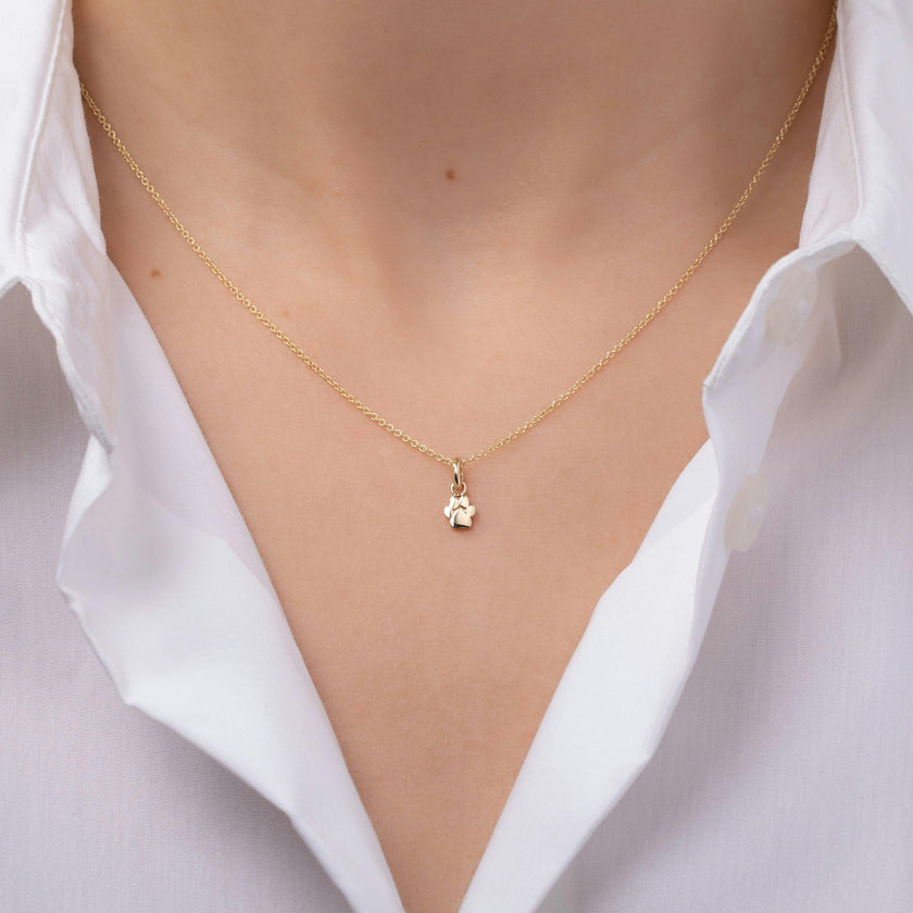 14K Gold Paw Pendant