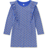 Ruffle Sleeve A-Line Dress, Blue