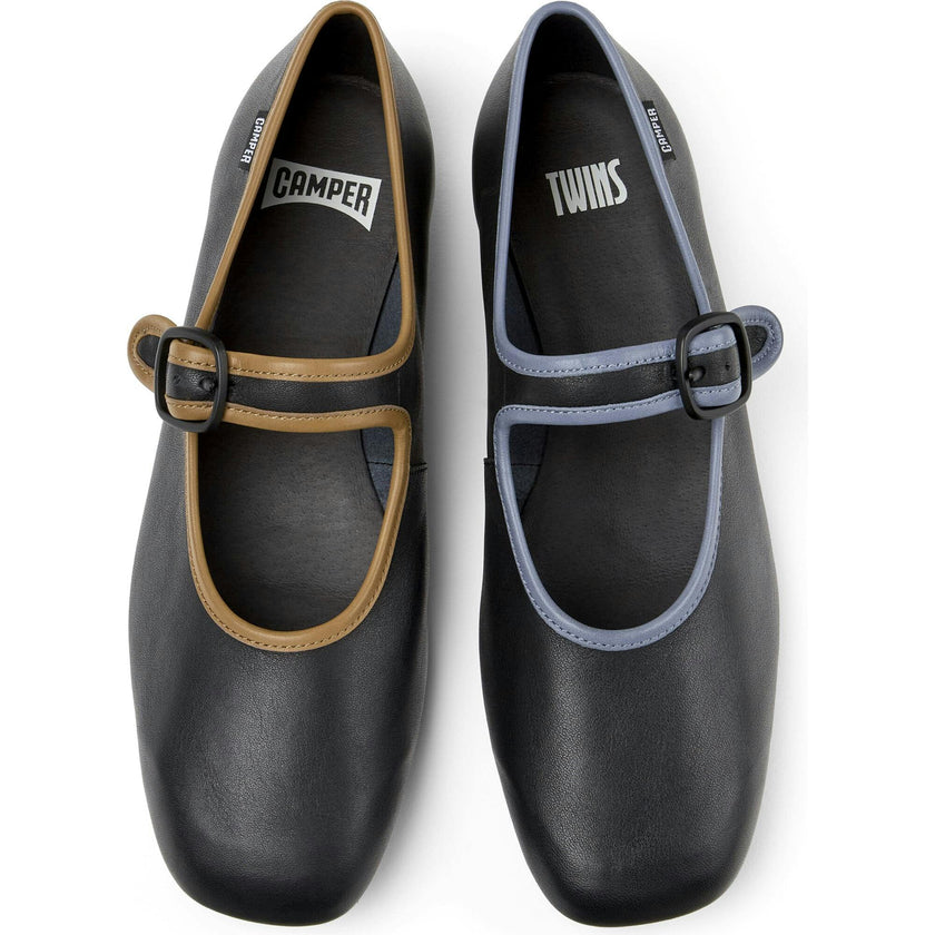 Women's Casi Myra Twins Contrast Piped Square Toes Ballerina Shoes