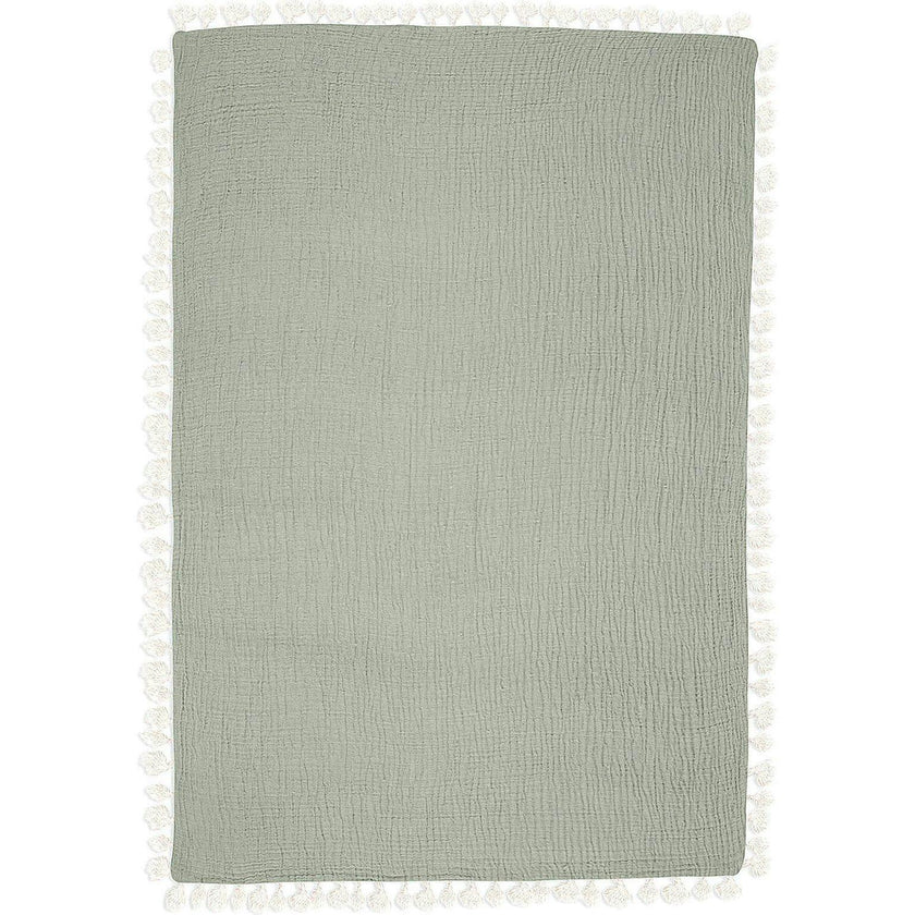 6-Layer Muslin Cotton Baby Blanket (Green Fern)