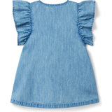 Chambray Ruffle Sleeve Dress