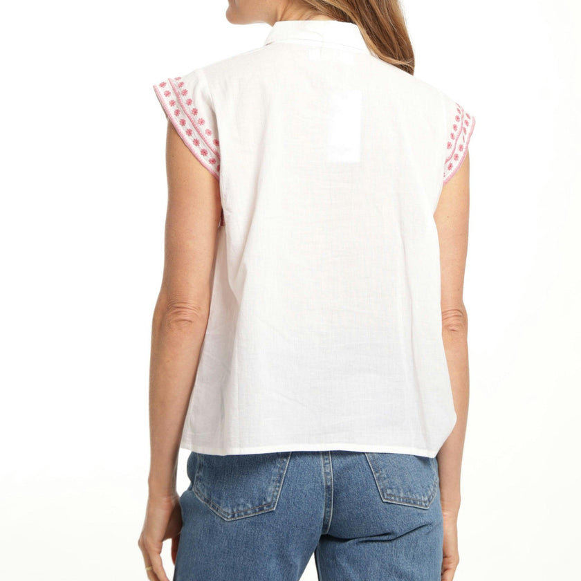 Esmeralda Blouse - White Blush