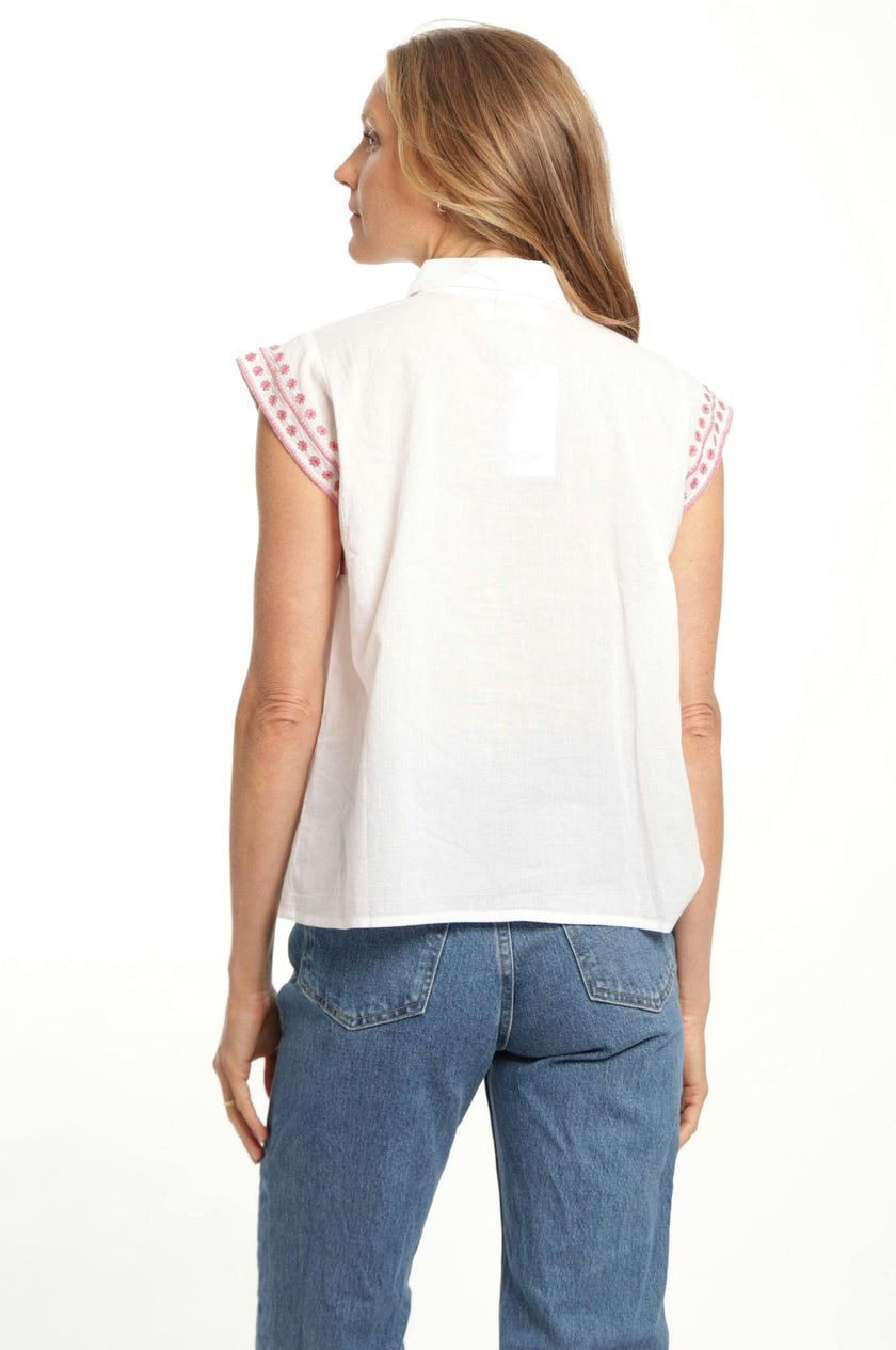 Esmeralda Blouse - White Blush