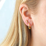 Lightning Bolt Crystal Titanium Flat Back Stud Earring