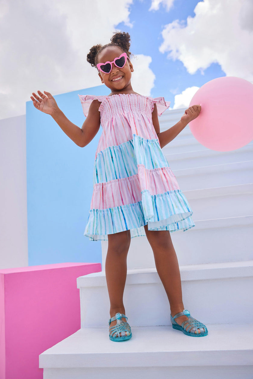 Twirl Dress - Watercolor Multi Stripe
