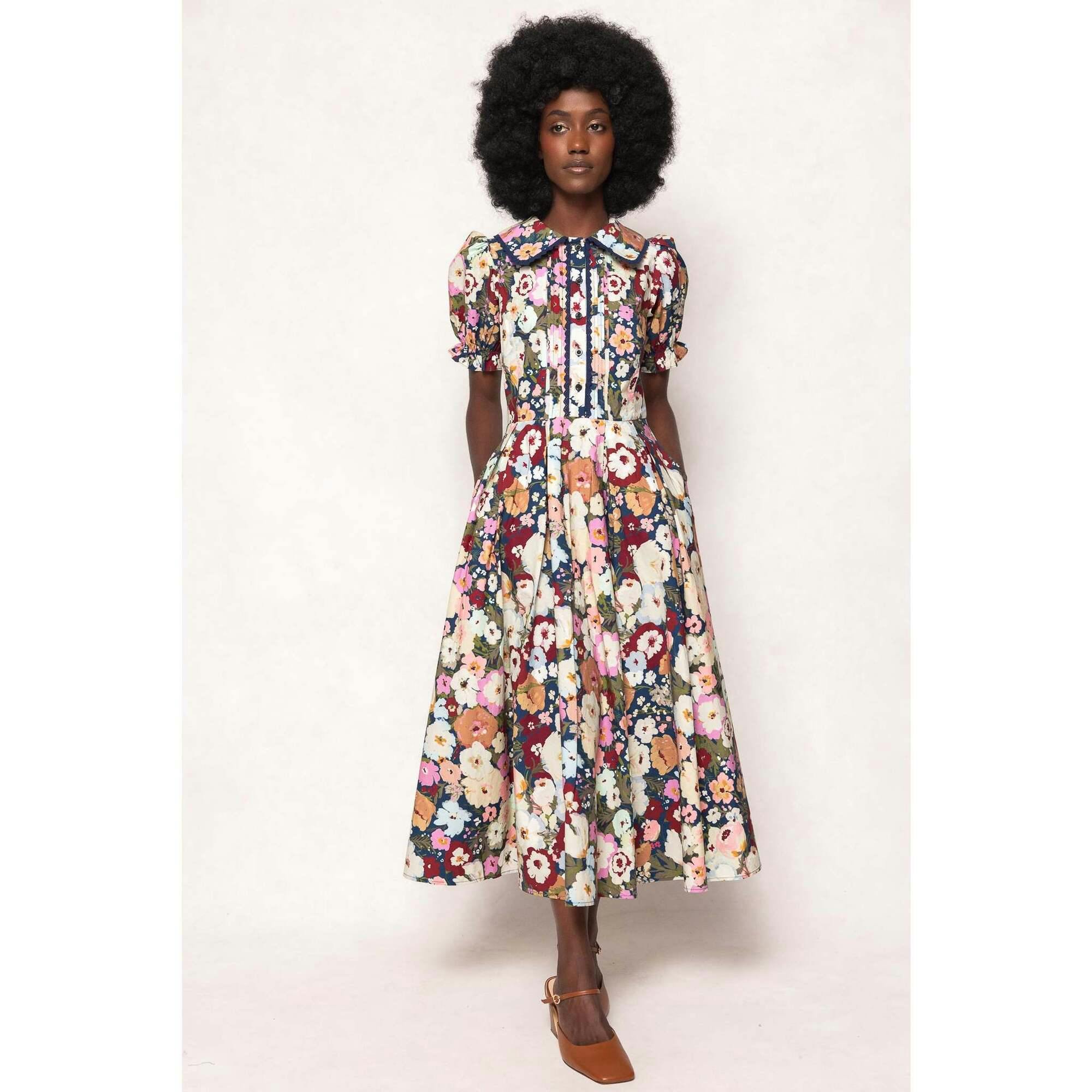 Sophia Dress in Midnight Garden