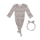 Leopard Rib - Knotted Gown and Knot Headband