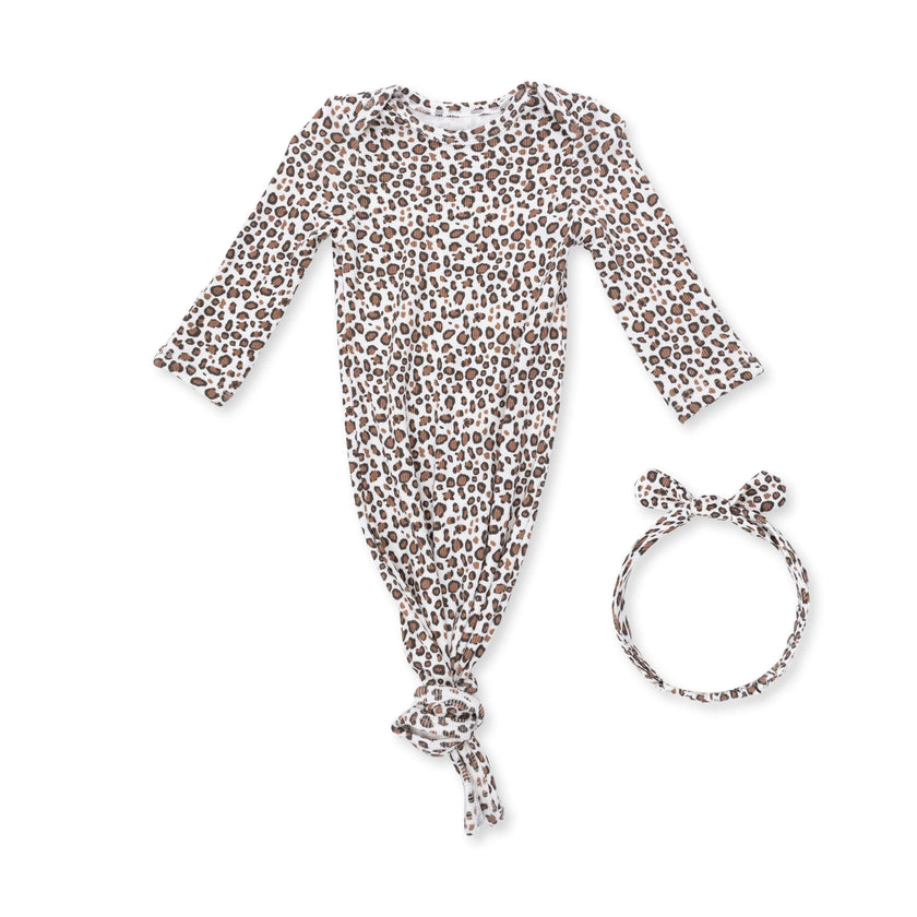Leopard Rib - Knotted Gown and Knot Headband