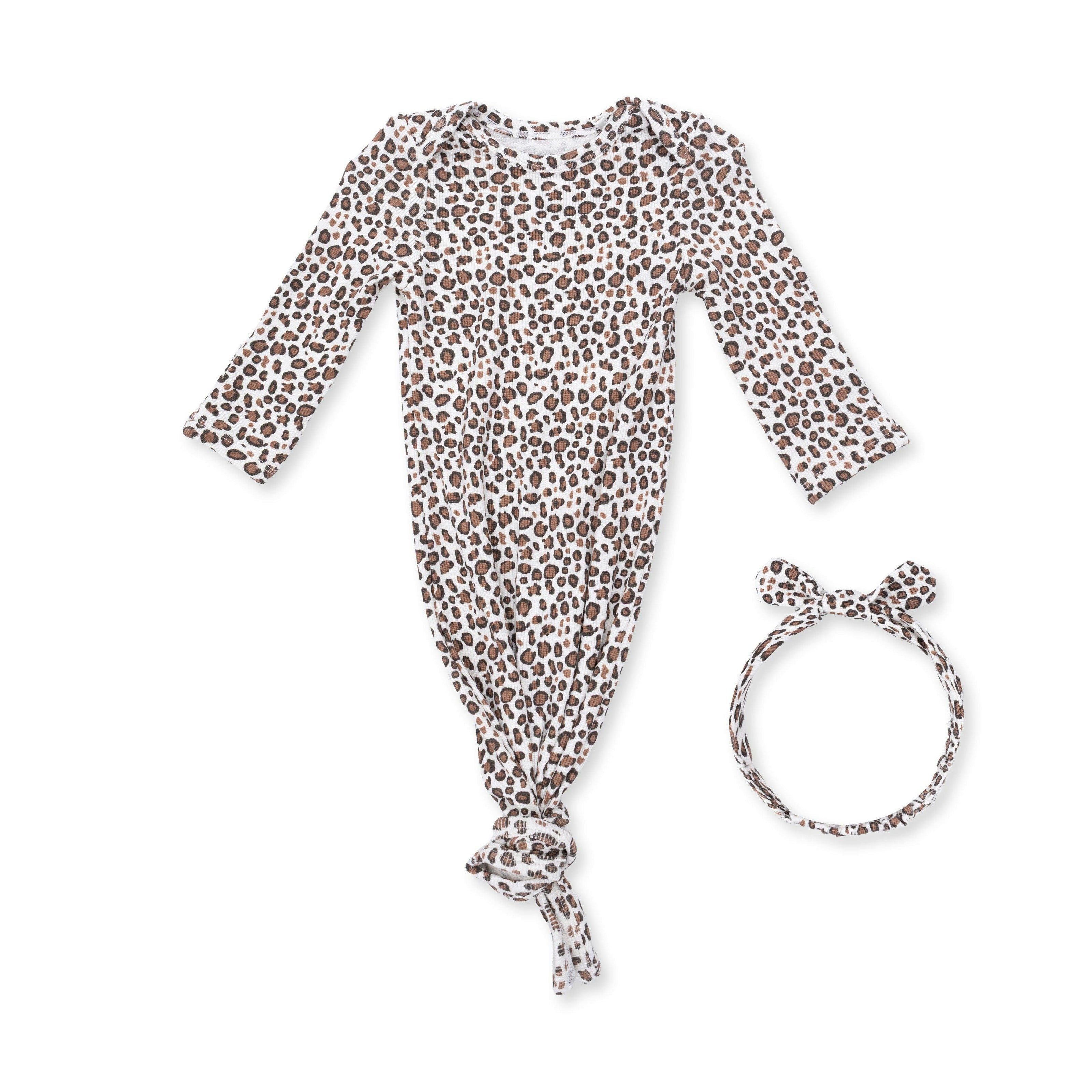 Leopard Rib - Knotted Gown and Knot Headband