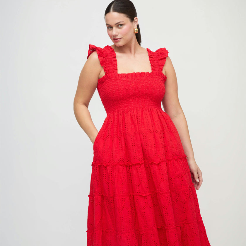 The Ellie Nap Dress - Cherry Trellis Broderie