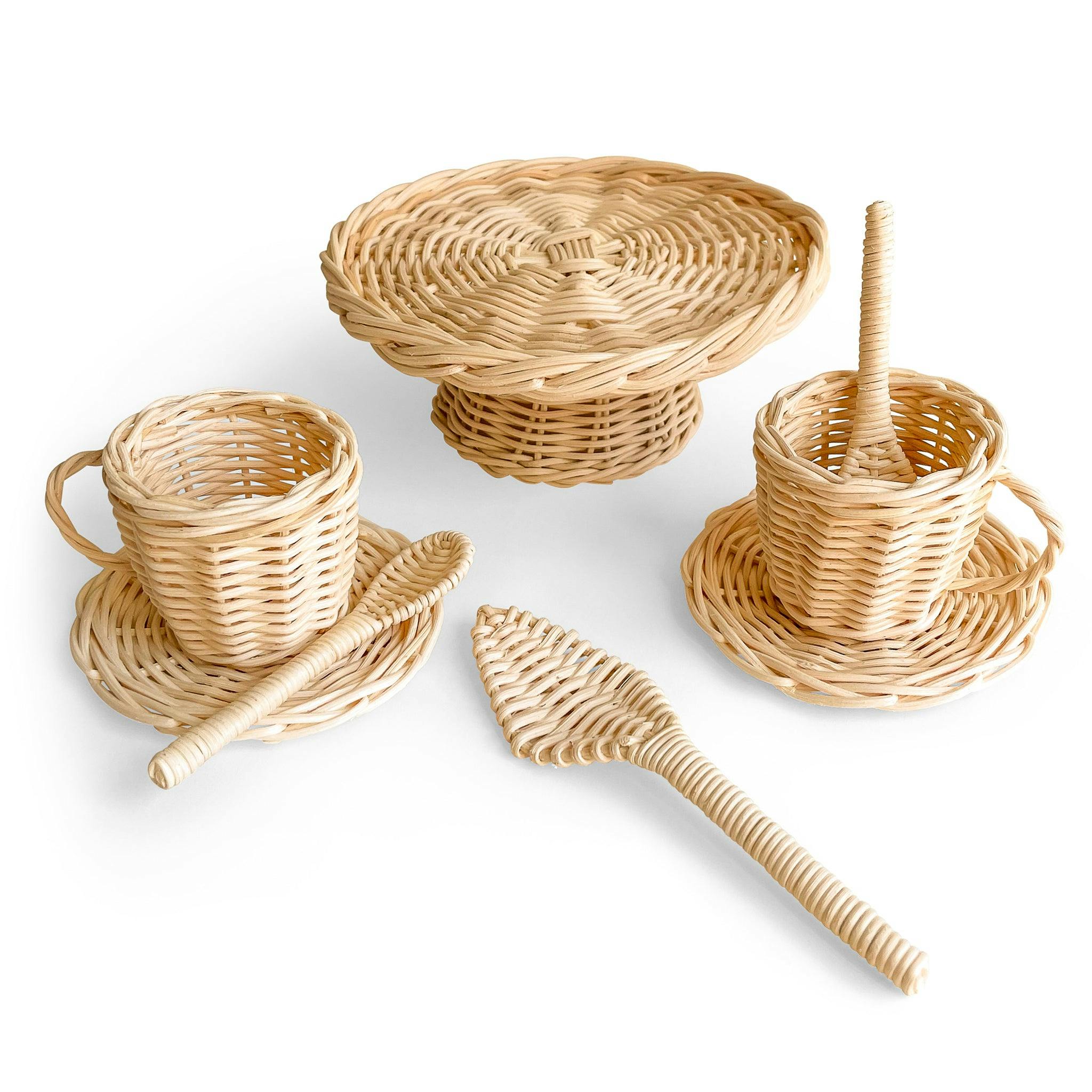 Rattan Tea and Cake Party Set