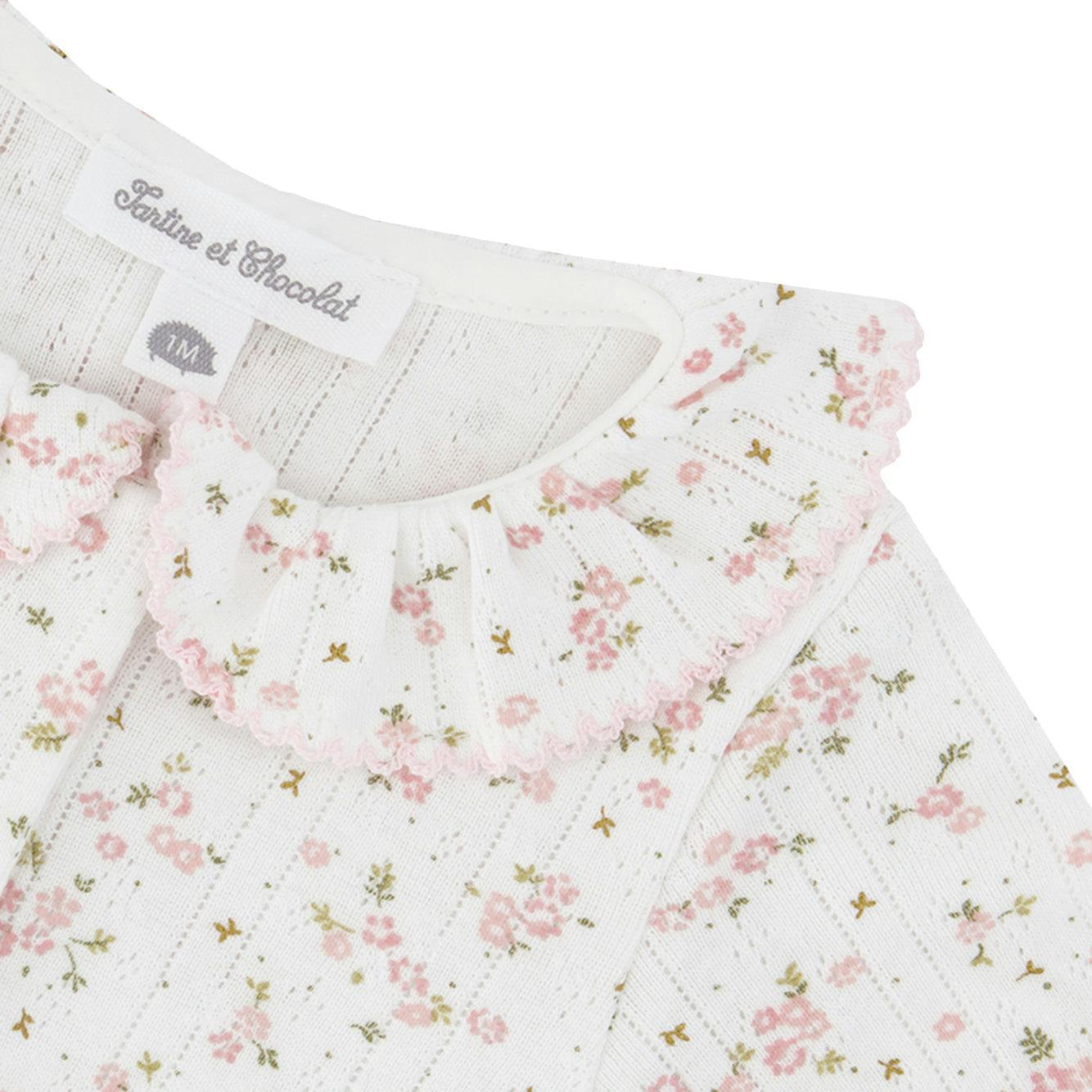 TARTINE ET CHOCOLAT Floral Pointelle Pajamas - Nacre