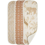 Kendi 3-pc. Newborn Cotton Burp Cloth Set (Safari Animal)