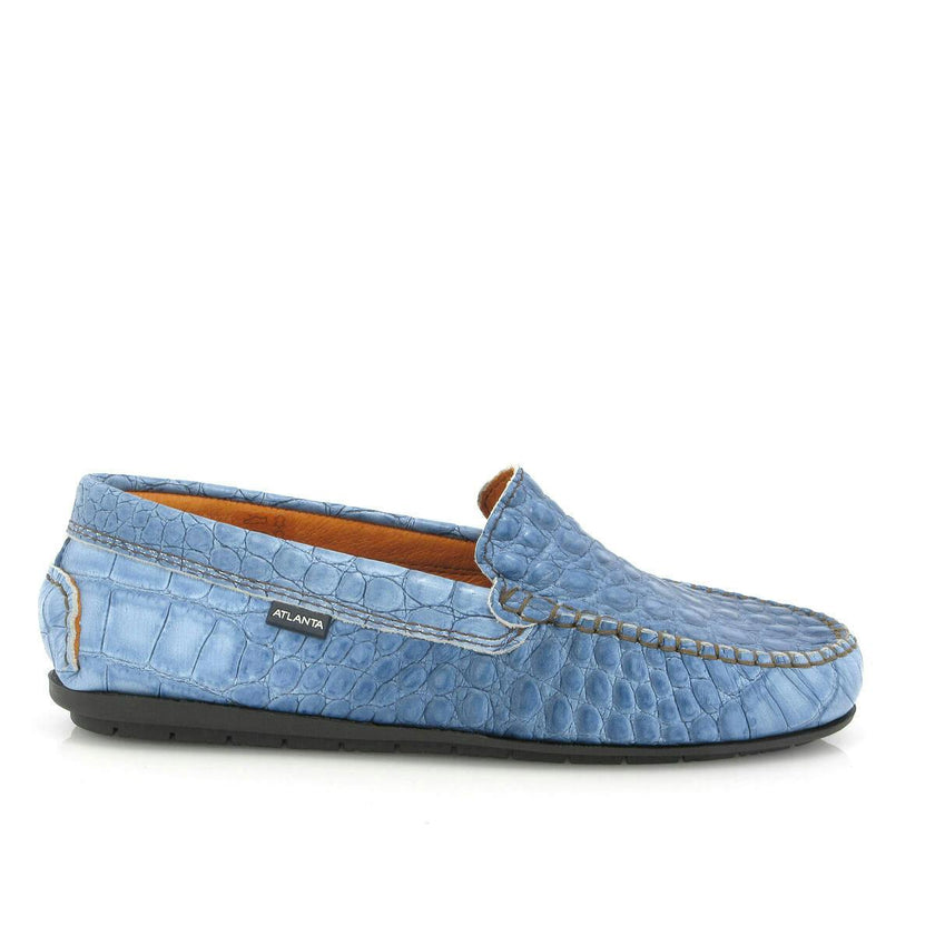 Plain 015 Walker Moccasins, Blue Egge Croco
