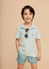 Khaki Flowers Boys' Swim Shorts