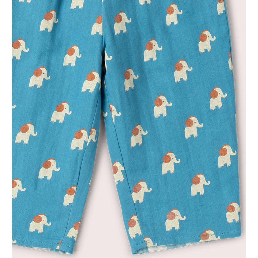Blue Elephants Reversible Pull On Trousers, Blue