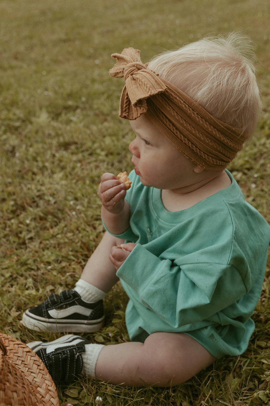 Harley Pocket Romper in Mineral Green