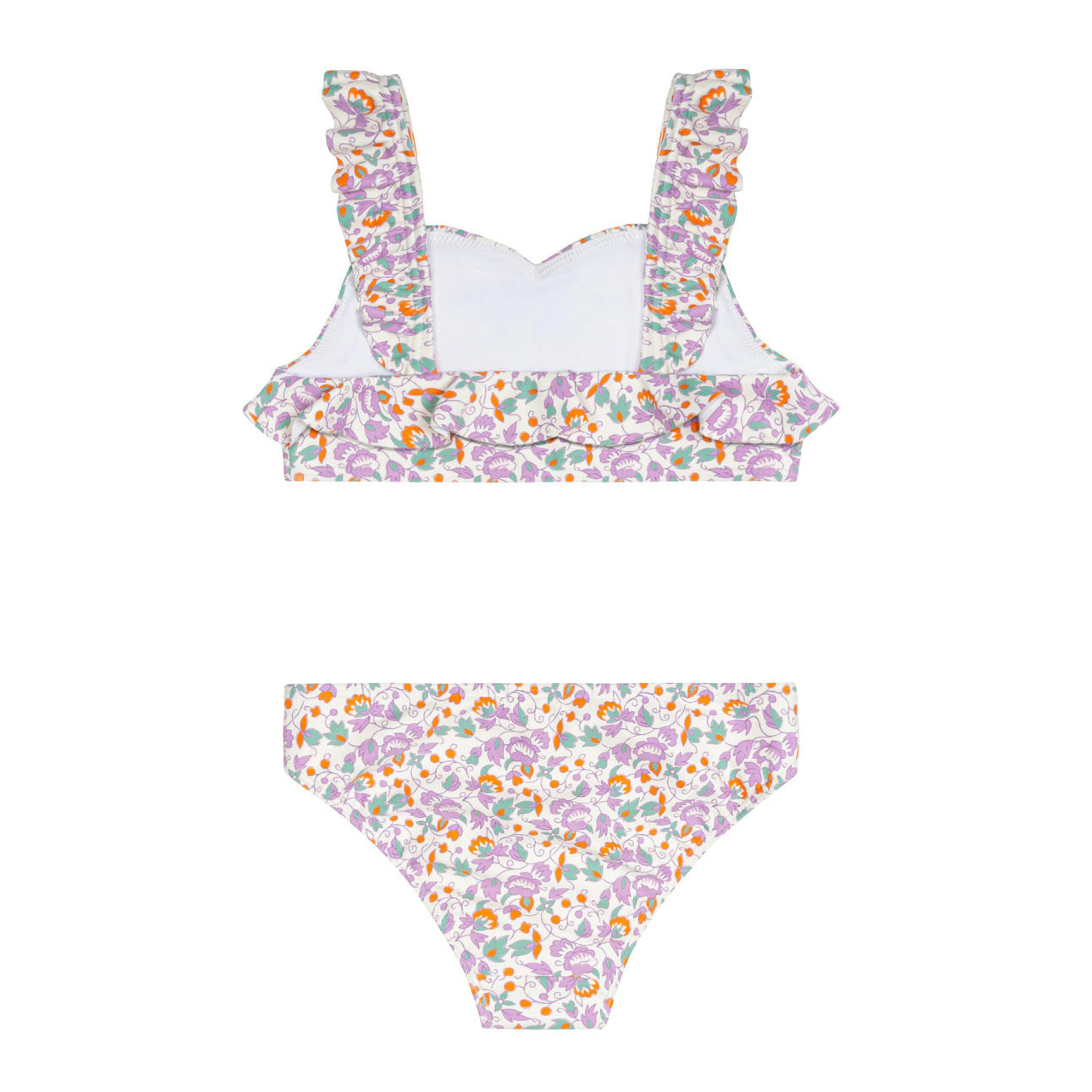 girls orchid floral v-neck ruffle bikini