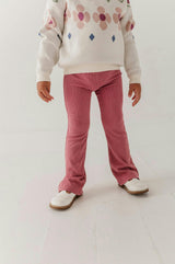 Girls Flare Pants in Mesa Rose