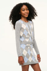 Karie Tween Argyle Skirt, Snow Angel