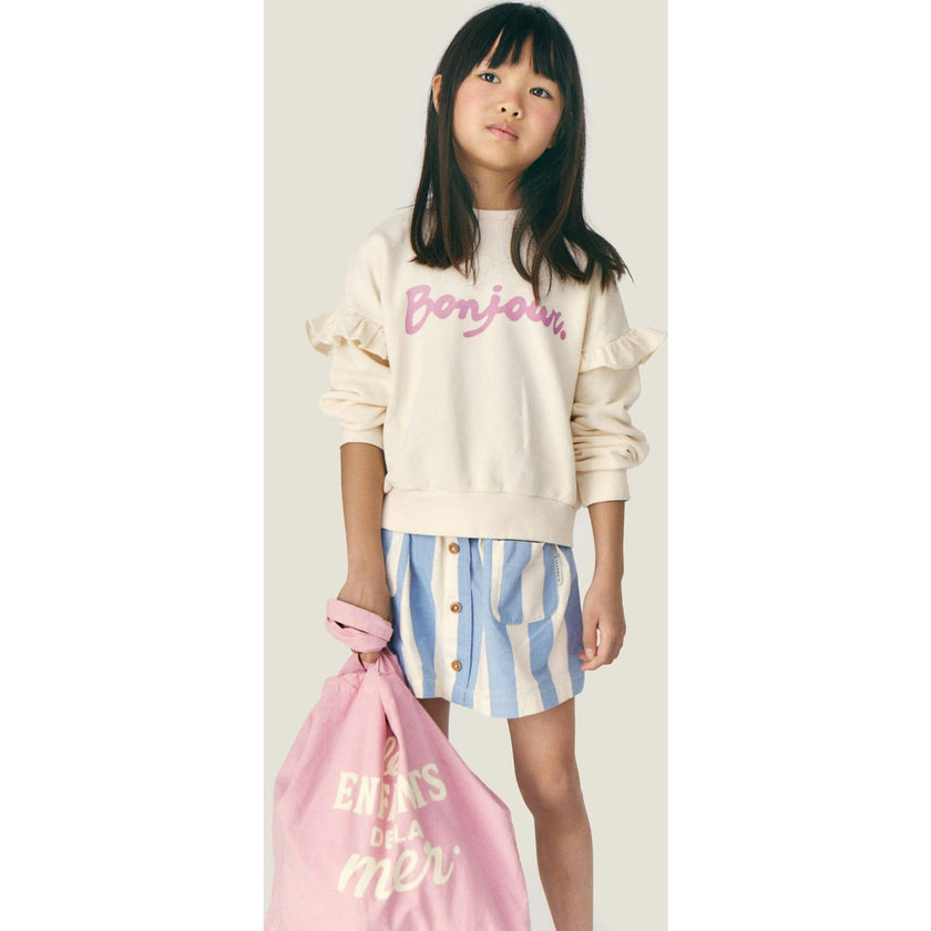 Mipounet SS26 Bonjour, Sweatshirt Ecru
