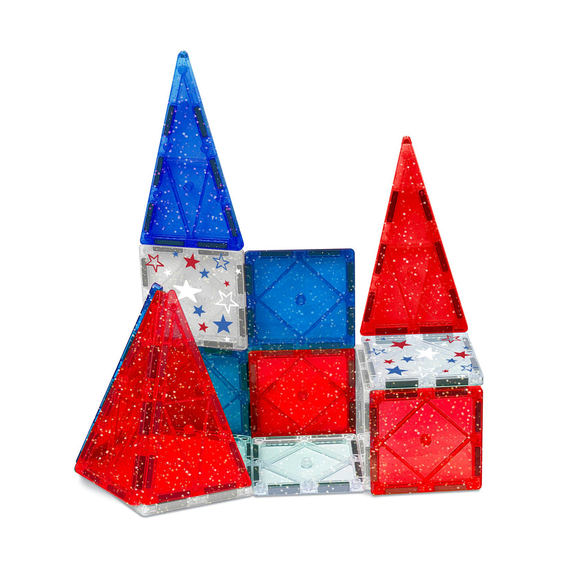 Crayola Red White Blue Magnetic Tiles 14pc