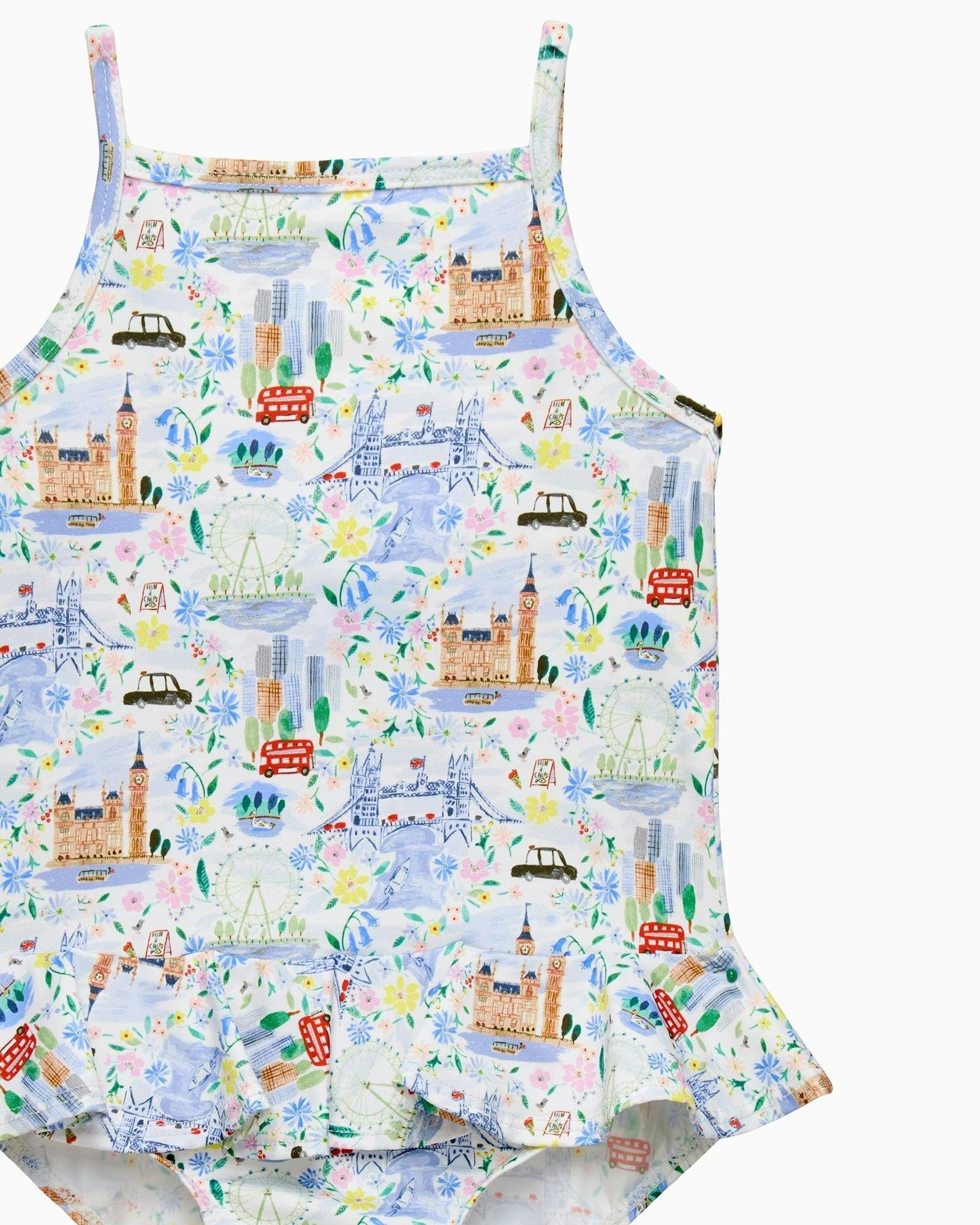 Baby Peplum Swimsuit in London Scenes