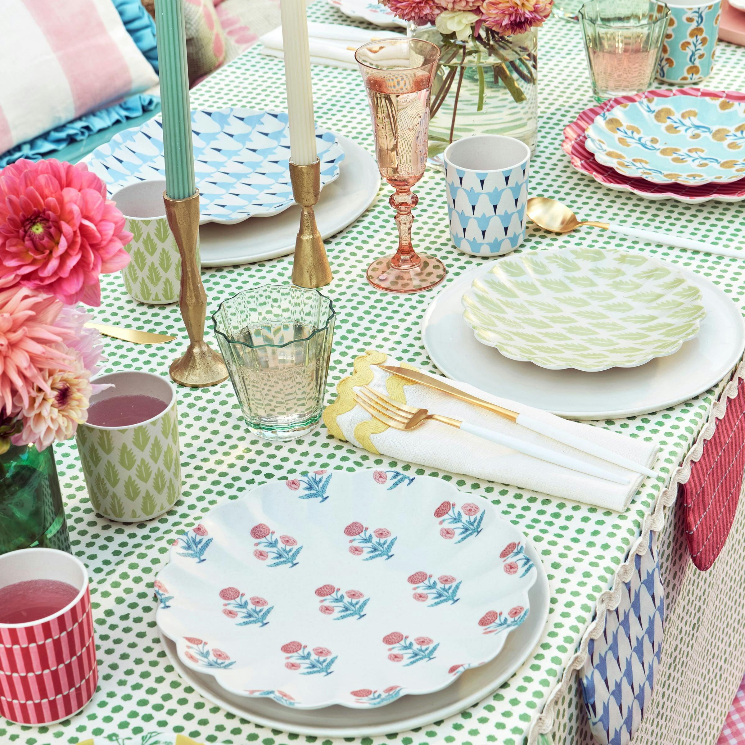 Meri Meri x Molly Mahon Patterned Reusable Large Plates