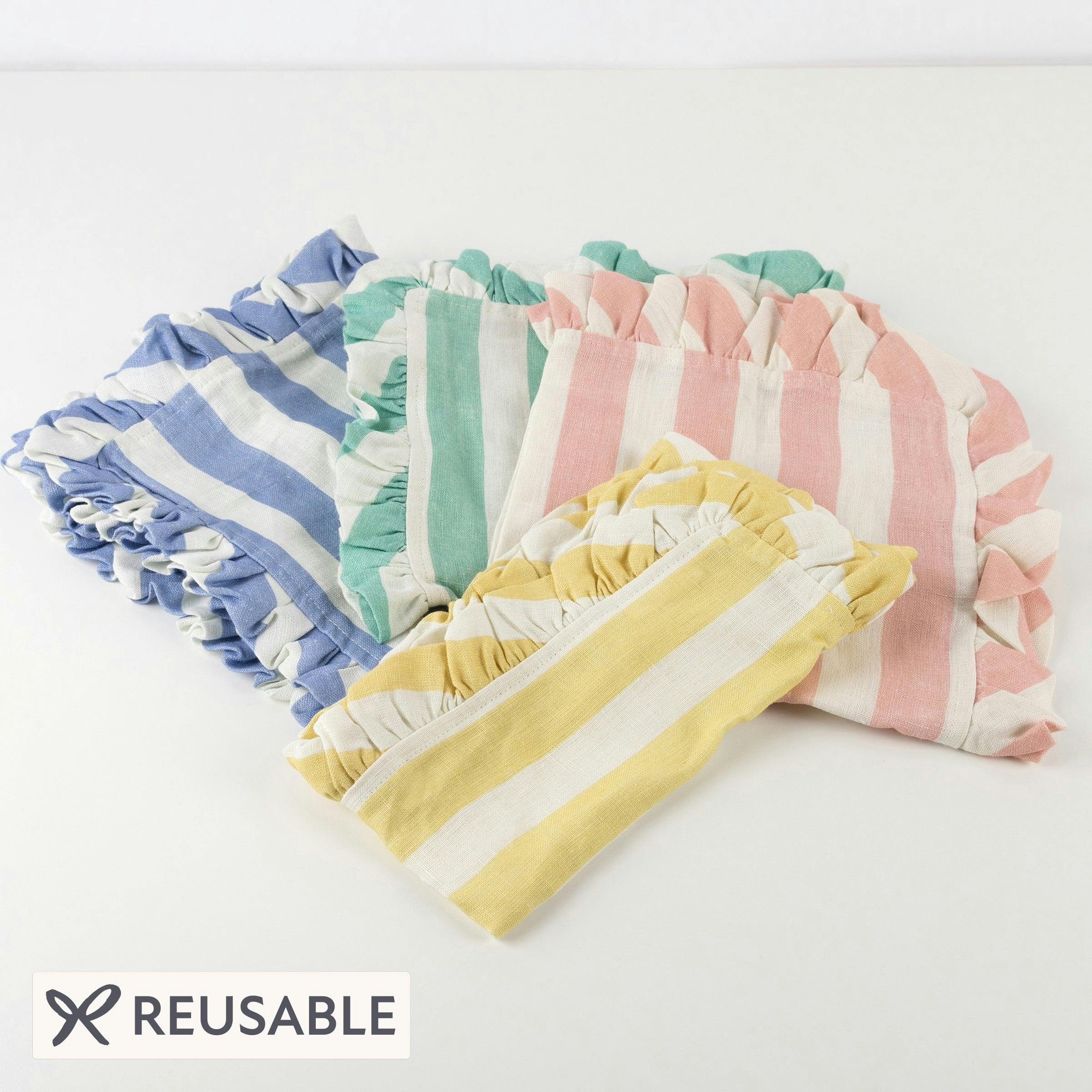 Stripe Ruffle Fabric Napkins