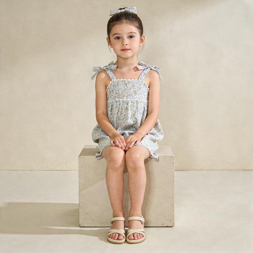 Organic Tie Up Top & Shorts Set - Tulle Floral